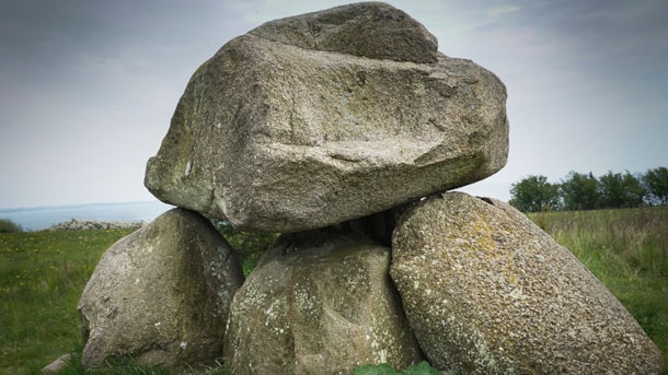 Dolmen chamber on Ristinge Cliff