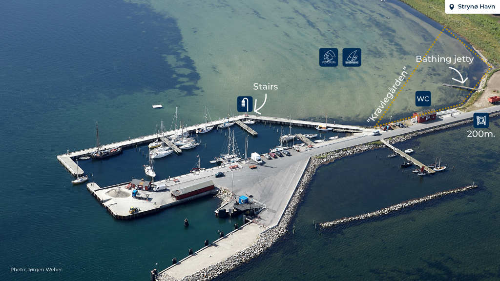 Kort over surf ved Strynø